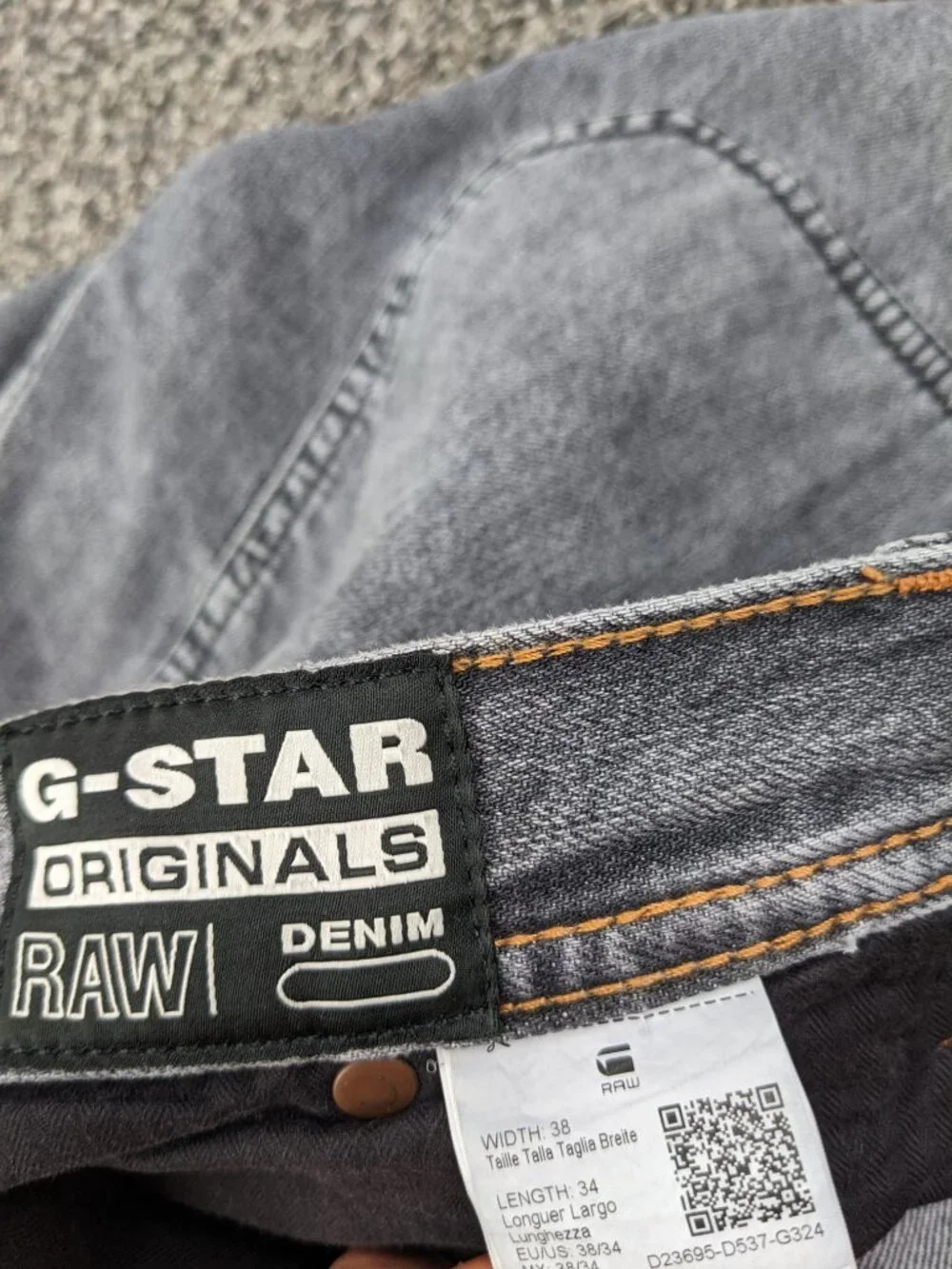 NWT G Star Jeans 3D Carpenter Double Knee Mens 38x33 Loose Fit Faded Gray $200